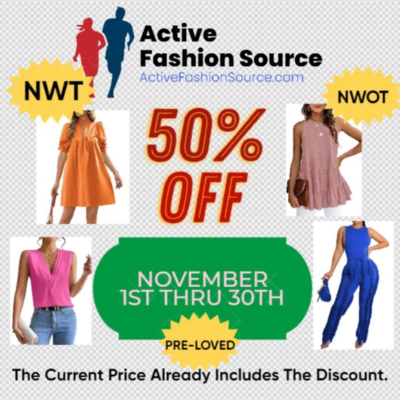 50% Off Sale, November 1st thru 30th, new and pre-loved - Picture 1 of 1
